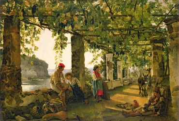 Veranda met gedraaide wijnstokken, 1828